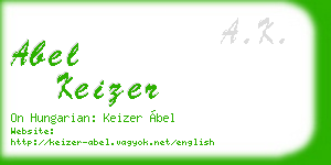 abel keizer business card